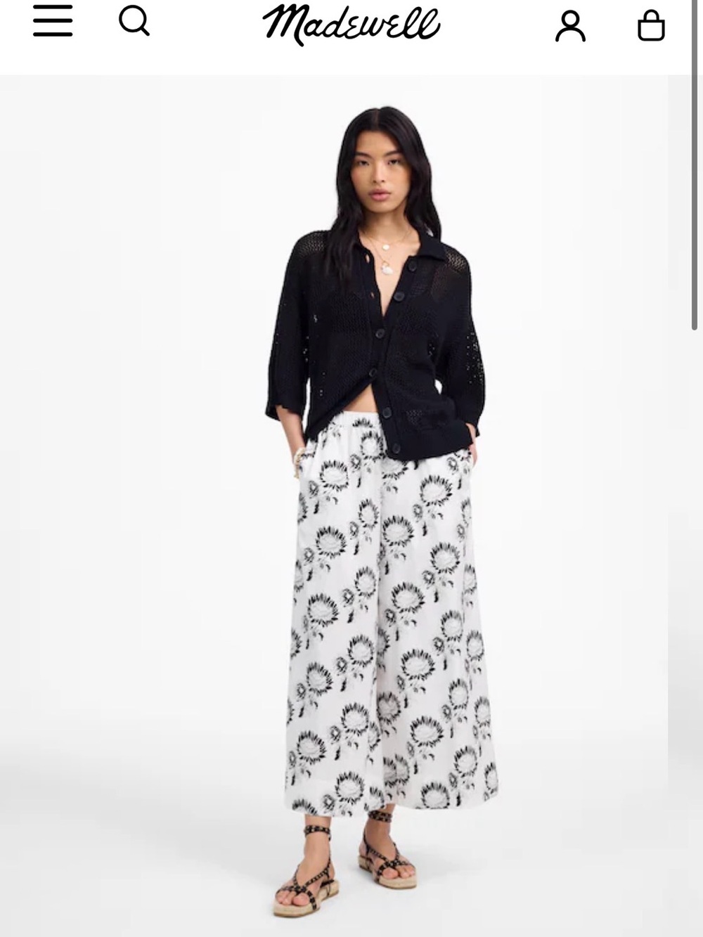 Madewell Pull-On Culottes in Cotton Poplin nwt sz S $98